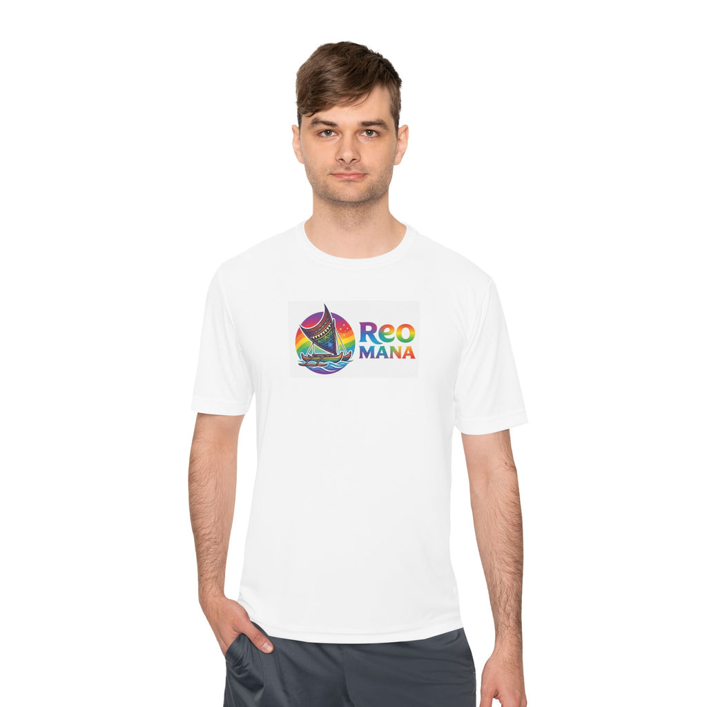 Reo Mana Rainbow Sailboat Tee - Hawaiian Sailing Pride Moisture-Wicking Shirt