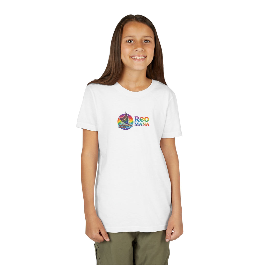 Youth Tee — Rainbow Sailboat “Reo Mana” Kids Shirt