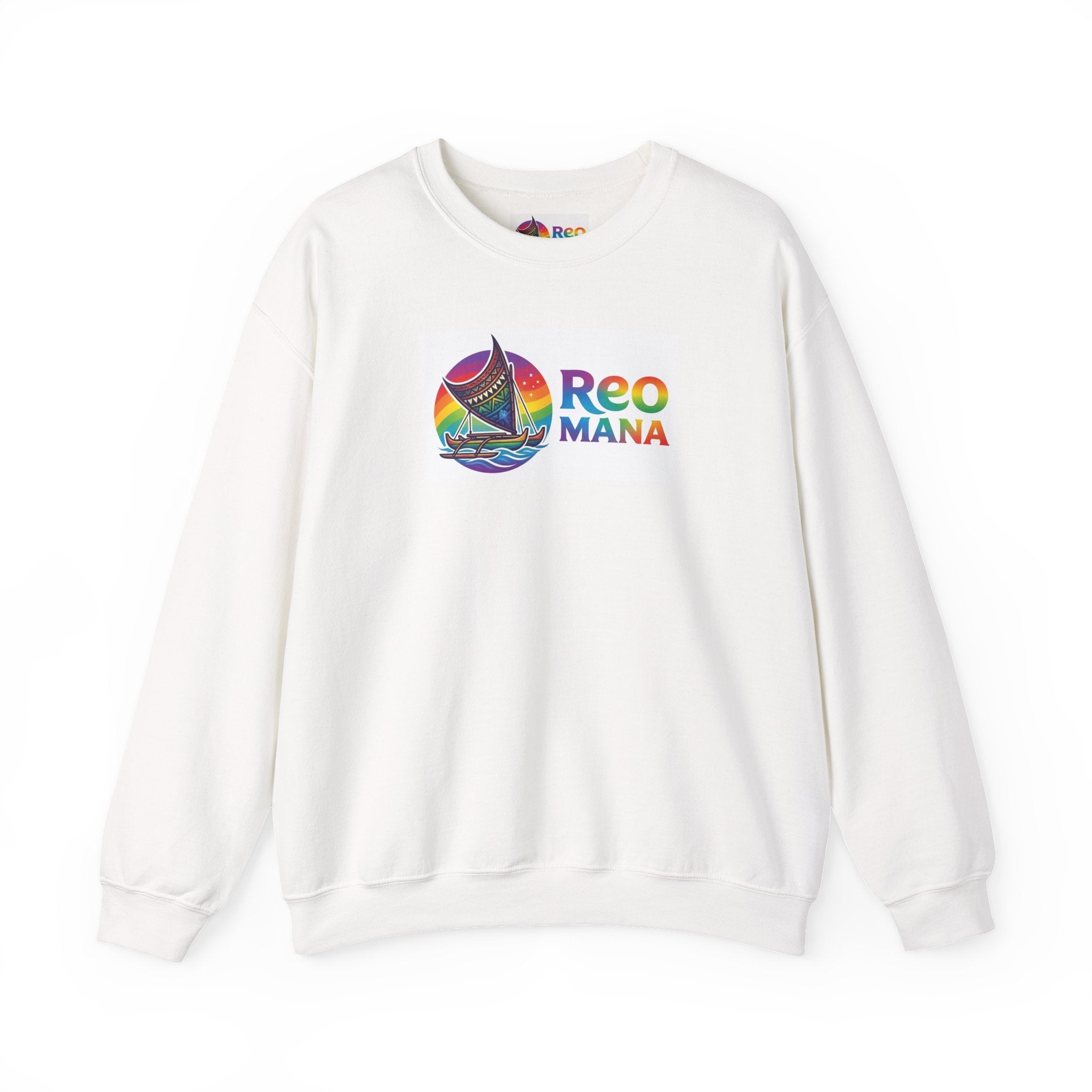 Rainbow Sailboat Crewneck Sweatshirt — "Reo Mana" Tropical Nautical Pullover