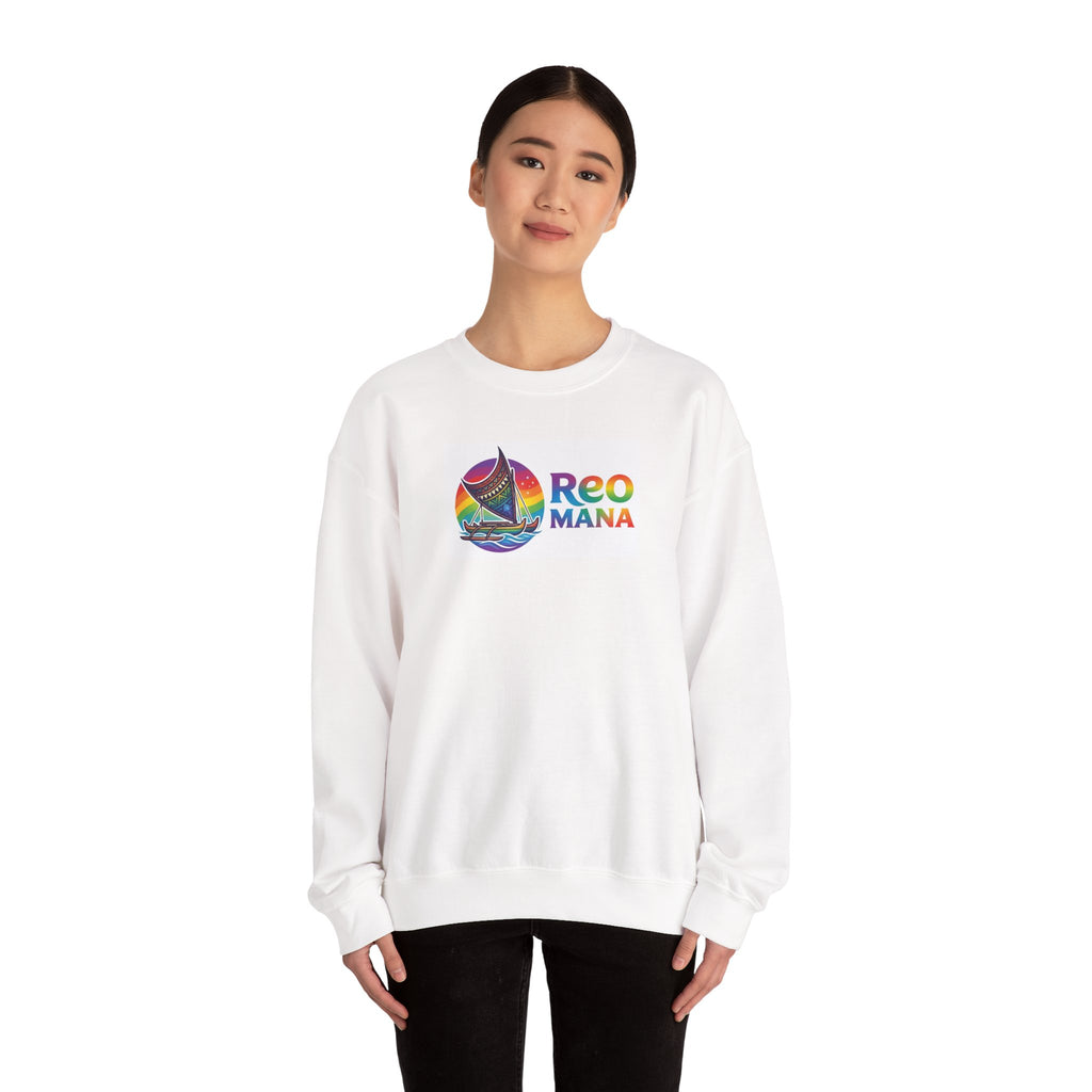 Rainbow Sailboat Crewneck Sweatshirt — "Reo Mana" Tropical Nautical Pullover